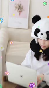 Kira Sanrio Cartoon U Pillow with Hoodie Gift For Girls Kuromi Melody Cinnamoroll Pochacco Neck Pillow Travel Pillow