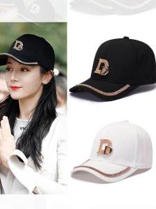 หมวกเบสบอลทรงกว้างสไตล์เกาหลีสำหรับผู้หญิง ฤดูใบไม้ผลิและฤดูร้อน หน้าเล็ก ดีไซน์เรียบง่าย หมวกกันแดดแบบอเนกประสงค์ แฟชั่น