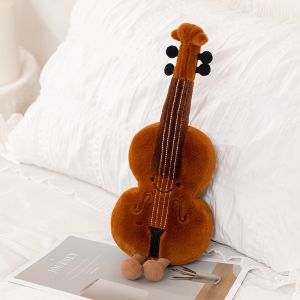 Adorable Musical Plush Toy Soft Violin Guitar Pipa Tuning Fork Note Stuffed Doll Instrument Gift for Kids Music Lover Home Decor