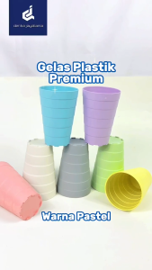 Isi 6 Pcs Gelas Plastik Premium  Estetik Aesthetic Warna Pastel Soft 250 ml