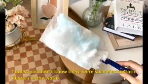 Disposable Electrostatic Dust Duster Blue Fluffy Fiber Brush Head Compatible Feather Duster Household Desk Cleaning Tool