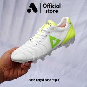 sepatu bola kulit aozora lugga fg white stabillo bahan kulit nyaman dipakai berkualitas tinggi