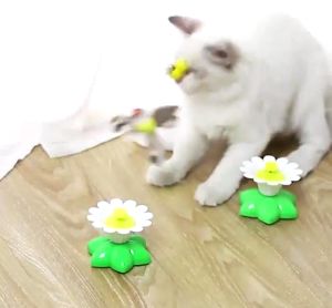 Electric Rotating Bird Butterfly Flower Rod Cat Toys Kitten Interactive Training Toy Funny Feather Mainan Kucing Cat Toy