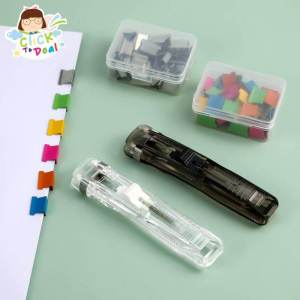 CTD Transparent Reusable Clip Push Clamp Staple-free Stapler Push Clipper Paper Clip Binding Paper Stationery