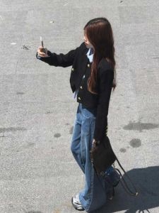 Áo Khoác Ngắn Phong Cách Hàn Quốc Màu Đen Thanh Lịch Cho Nữ Đầu Thu Áo Khoác Ngoài Thời Trang Đơn Giản Thanh Lịch Chất Liệu Cotton Pha Trộn