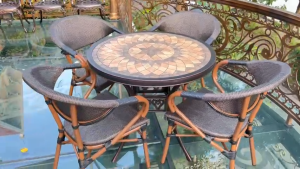 Bộ Bàn Ghế Cà Phê Phong Cách Vintage Nhôm Đúc Sơn Tĩnh Điện 84xH74cm - Hàng Nhập Khẩu 100%