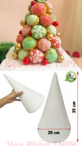 Chóp Xốp Cao 35 cm Đường Kính 20cm Màu Trắng Làm Tháp Donut Macaron Siêu Xinh Thích Hợp Trang Trí Hoa Quả Bánh Kẹo Trang Trí Sinh Nhật Tiệc Cưới Đồ Thủ Công DIY