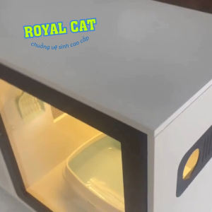 CVS01-NHÀ VỆ SINH CAO CẤP CHO MÈO [RÁP SẴNNGĂN MÙICHỐNG VĂNG CÁT] ĐÈN LED UV DIỆT KHUẨN-ROYAL CAT.