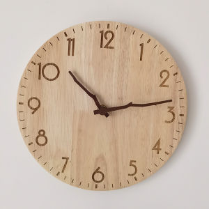 Nordic Style Solid Wood Wall Clock Silent Decorative Bedroom Living Room Home Use Luxury Creative Personalized No Drilling Required