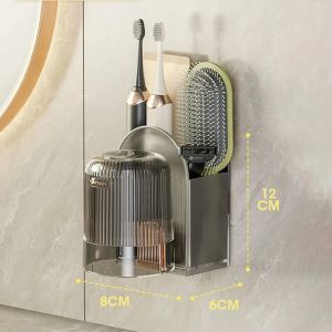 1-2Pcs Storage Rack Toothbrush Cup Toiletries Set Cups Punch-free Toothbrush Holder for Bathroom Gargle Plastic Products Home