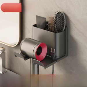 MONLEYTA | Hands-Free Hair Dryer Holder Bathroom Shelf No Drilling Required Dual Purpose Storage And Display MONLEYTA Brand