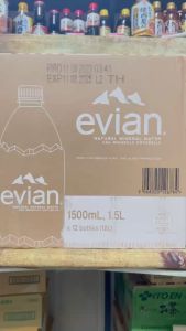 Nước khoáng thiên nhiên Evian 1.5L (thùng 12 chai)| Nhập khẩu Pháp