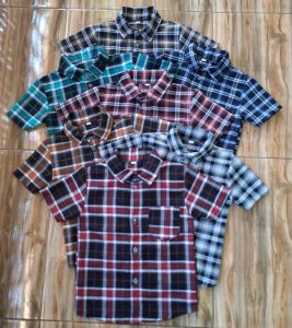 promo kemeja flanel anak + gratis kaos polos 1-10 thun