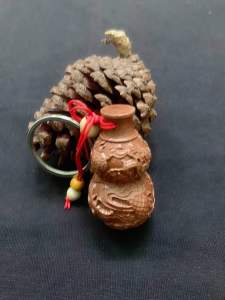 Móc khoá gỗ hồ lô chạm rồng phong thuỷ