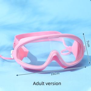 1pc/Adult Large Frame Swimming Goggles With Earplugs Male And Female Professional High-definition Anti Fog Silicone