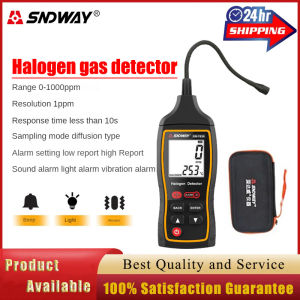 SNDWAY SW-743A 0~1000PPM Halogen Gas Detector Air Conditioning Refrigeration System Detect Tool  Waterproof and Dustproof LCD Liquid Crystal Display Backlight Lighting Low and High Alarm Function Gas Detector