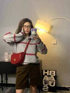 HUOLISI | Vintage Colorblock Striped Half-Zip Pullover Sweater