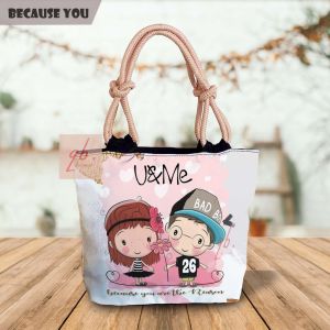 New tas totebag wanita kekinian resleting tali sumbu versi kartun/souvenir/oleh-oleh/hampers/sekolah