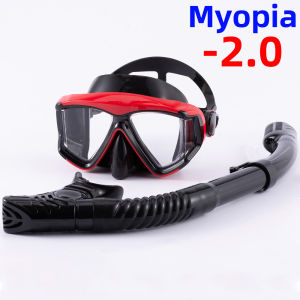 Optical Myopia Snorkel Set Diving Mask Nearsighted Swimming Goggles Short Sighted Panoramic Wide View Adults Youth -1.0To-6.0
