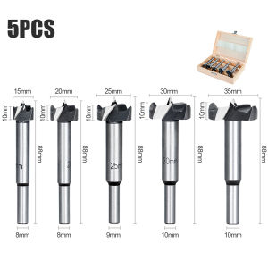XCAN 5pcs Forstner Drill Bits 15/20/25/30/35mm Self Centering Hole Saw Cutter Wood Hole Drilling Bits Power Tools Accessories