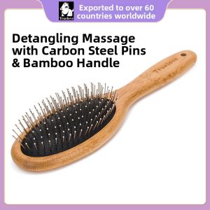 TRUELOVE | Pet Grooming Brush Steel Needle and Bamboo Pet Care Supplies