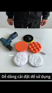Bộ 6 miếng đánh bóng xe hơi kích thước 3/4/5 Inch phụ kiện chăm sóc ngoại thất ô tô chất lượng bền bỉ