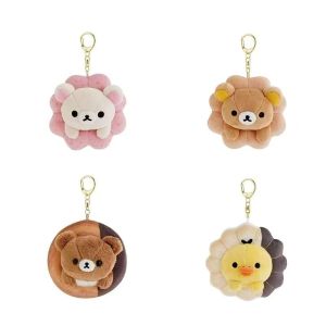 VMQ Rilakkuma Plushie Keychain Mister Donut Series Cute Donut Shaped Bag Charm Stuffed Toy Gift MV