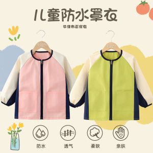 Childrens Oxford Cloth Waterproof Jacket Duck down Clothes Anti-Dirt Coat Kindergarten Middle And Large Children Autumn And Winter Protective Clothing