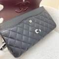 (Pre-loved) Chanel Medium Classic Flap CF in Black Caviar and SHW (Model: A01112). 