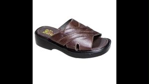 Dép Nam Quai Ngang HA NAM Da Bò Thật Đế Cao Dành Cho Người Thấp DN2042