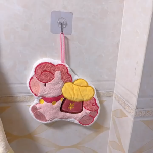 Khăn Lau Tay Lông Cừu Hình Ngựa Cõng Vàng 3D | Siêu Thấm Nước Mềm Mịn | Khăn Treo Nhà Tắm Decor