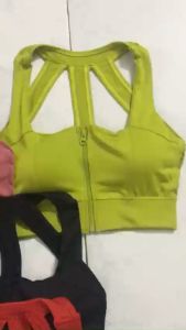 A050 - Áo bra dây kéo cổ vuông phối 3 dây lưng thể thao tập gym yoga nữ