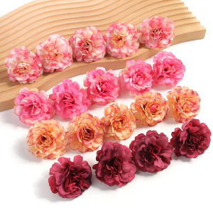 10/20PCs Rose ประดิษฐ์ดอกไม้ 4.5 ซม.ดอกไม้ปลอมสําหรับแต่งงานงานแต่งงานตกแต่งตกแต่งบ้าน DIY Bouquet garland อุปกรณ์เสริม