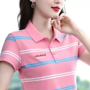 HUAXUNRAN | Cotton Stripe Loose Youthful Polo Shirt