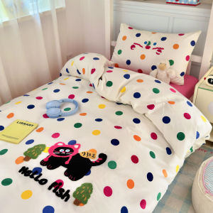 LUOLIQI | Bộ Đồ Chăn Ga Gối Bằng Cotton Cho Ký Túc Xá 3/4/5 Món