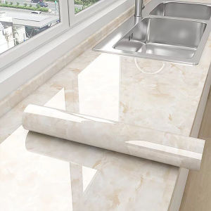 Pvc หินอ่อนห้องครัวฟิล์มกันน้ําเตากันน้ํา Self-Adhesive วอลล์เปเปอร์เคาน์เตอร์ตู้ Renovation กระเบื้องสติ๊กเกอร์ติดผนัง