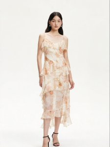 Vero Moda | Đầm Quai V-Neck Ruffle Hem Mùa Thu Mới