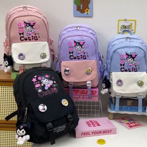 46CM Sanrio Kuromi Melody Cinnamoroll Schoolbag for girls Grades three through six Cute cartoon Primary school students large capacity middle school students backpack