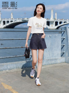 เสื้อยืดคอกลมแขนสั้นลายสัตว์สำหรับผู้หญิง ทรงหลวม ผ้าฝ้ายผสมไนลอน ทรงปกติ ฤดูร้อน 2025 แฟชั่นใหม่