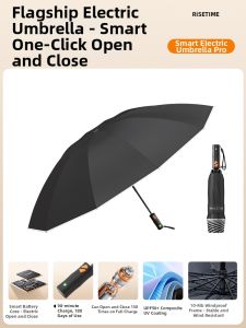 RIQUANSHI | Intelligent Electric Auto Open Close Folding Sun Rain Umbrella