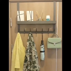 【Ship Today】Aluminum Door Hooks For Bedrooms And Bathrooms Includes 4/5/6 A Vegetable Basket No Drilling Required Suitable Storage Organization In Kitchens
