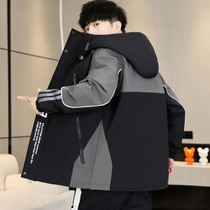 แจ็คเก็ตฤดูใบไม้ผลิและฤดูใบไม้ร่วงสำหรับเด็กและเยาวชน แจ็คเก็ตผ้าไนลอนแบบมีฮู้ด แจ็คเก็ตผู้ชายทรงหลวม แจ็คเก็ตผู้ชายแบบสวมหัว