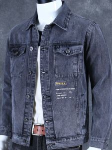 Áo Khoác Denim Dày Lót Lông Cừu Mùa Thu Đông Cho Nam Áo Khoác Ngoài Công Sở Chống Thấm Nước Chống Mài Mòn Cỡ Lớn
