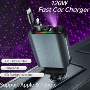 Aitemay ชาร์จแบตรถกับแบบ4 In 1สามารถมองเห็นได้จากท้องฟ้าเต็มไปด้วยดวงดาวสามารถปรับพร้อมสายชาร์จชาร์จแบตรถกับและชาร์จได้2พอร์ตที่ชาร์จในรถอเนกประสงค์