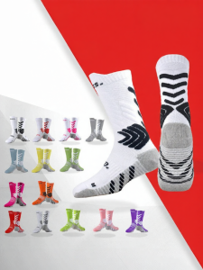 Breathable Slip-Resistant Shock Absorption Mid-Calf Football Socks