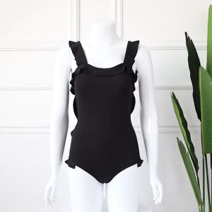 พร้อมส่ง วันพีชสีดำเอวสูงเก็บหุ่นทรงสวยมากดีไซน์