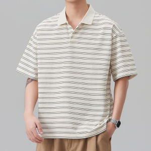 Pure Cotton Striped Polo Shirt