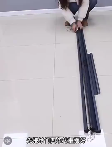 Punch-Free Self-Adhesive Sliding Anti Mosquito Folding Screening Door Aluminum Alloy Screen Door