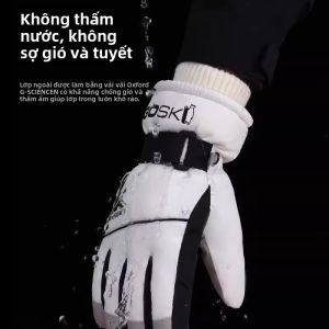 MONLEYTA | Gloves ấm áp chống gió chống lạnh chống thấm nước dày cotton lót lông cừu cho nam và nữ đi tuyết mùa đông