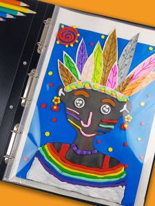 Multifunctional A2 Artwork Album Childrens Drawing Folder 4K Art Collection 8K Drawing Insert Pocket File Folder PP Loose Leaf